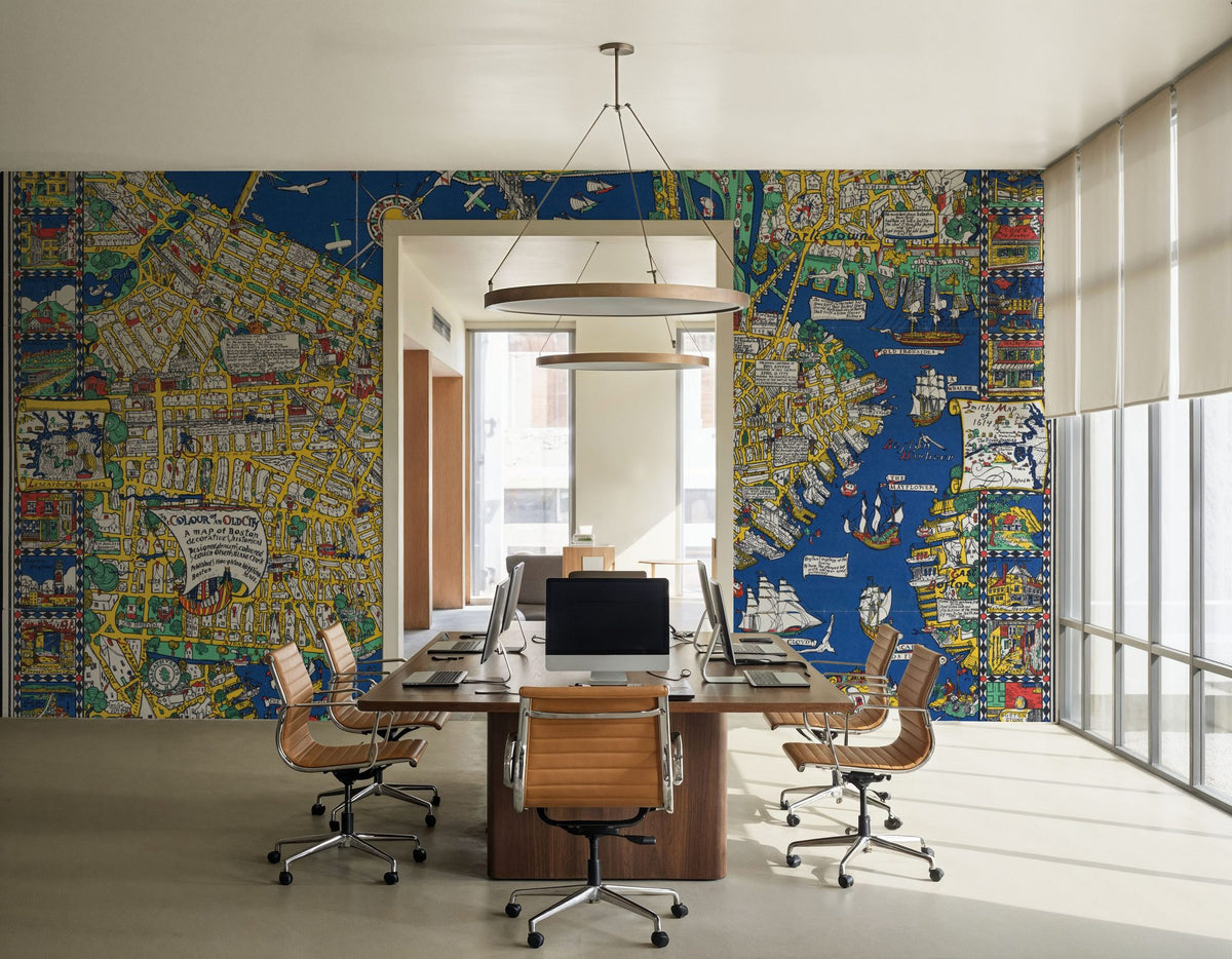 Dwellpaper Decorative Boston Map Mural Wallpaper image 3