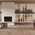 Pudong Sunrise Yellow Mural Wallpaper - room preview 03