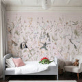 Bird Garden Light Pink Mural Wallpaper - room preview 03