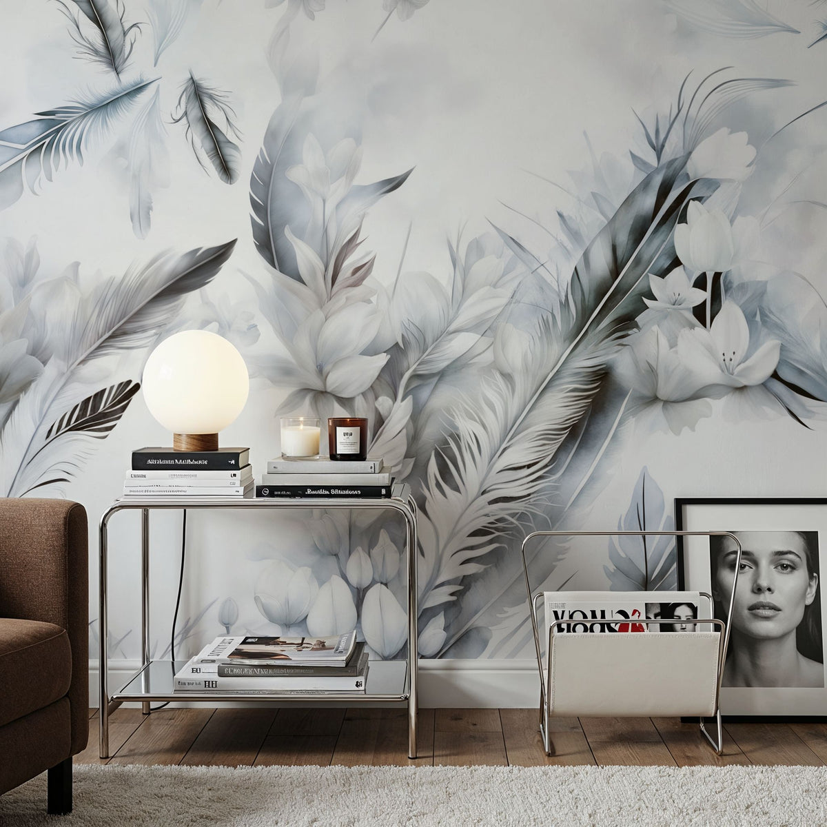 Tender Love Blue Mural Wallpaper - room preview 03