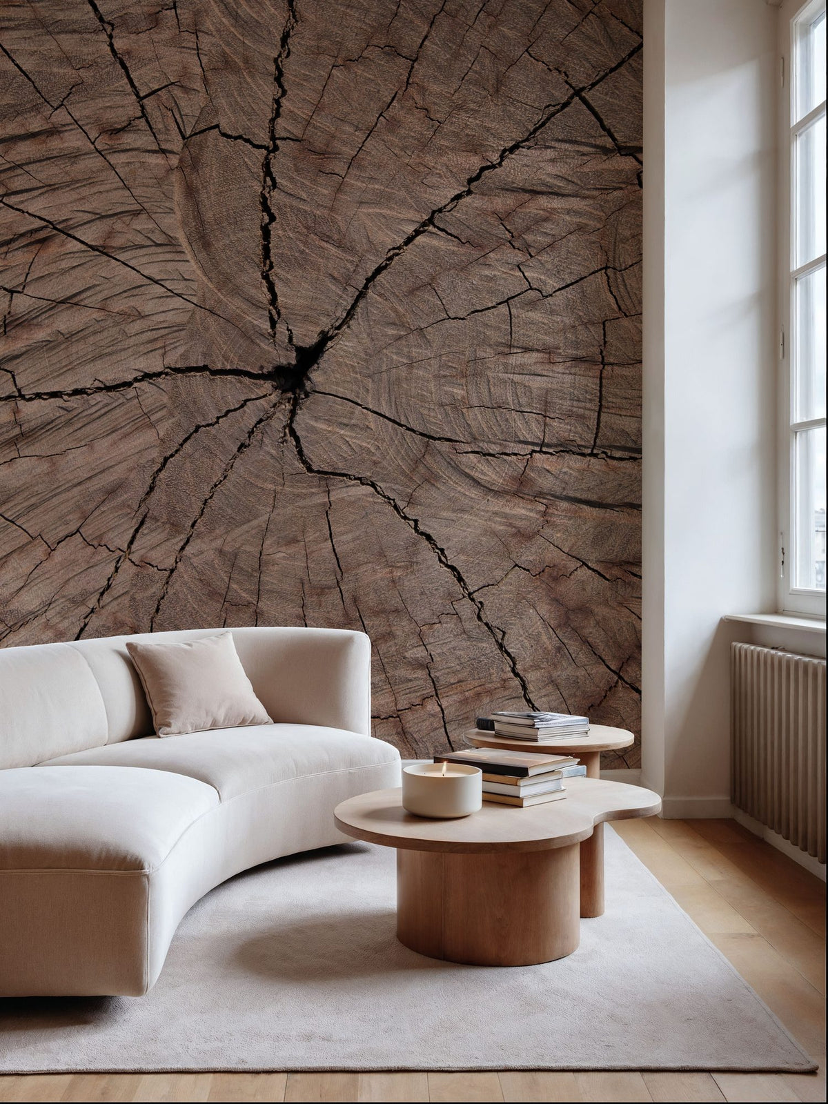 Tree Ring Portrait Mural Wallpaper - room preview 03