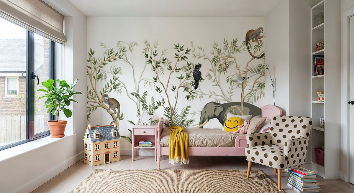 Friendly Jungle Mural Wallpaper - room preview 03
