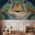 Hello Turtle, Aqua Mural Wallpaper - room preview 03