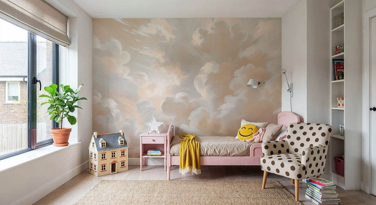 Clouding, Sepia Mural Wallpaper - room preview 03