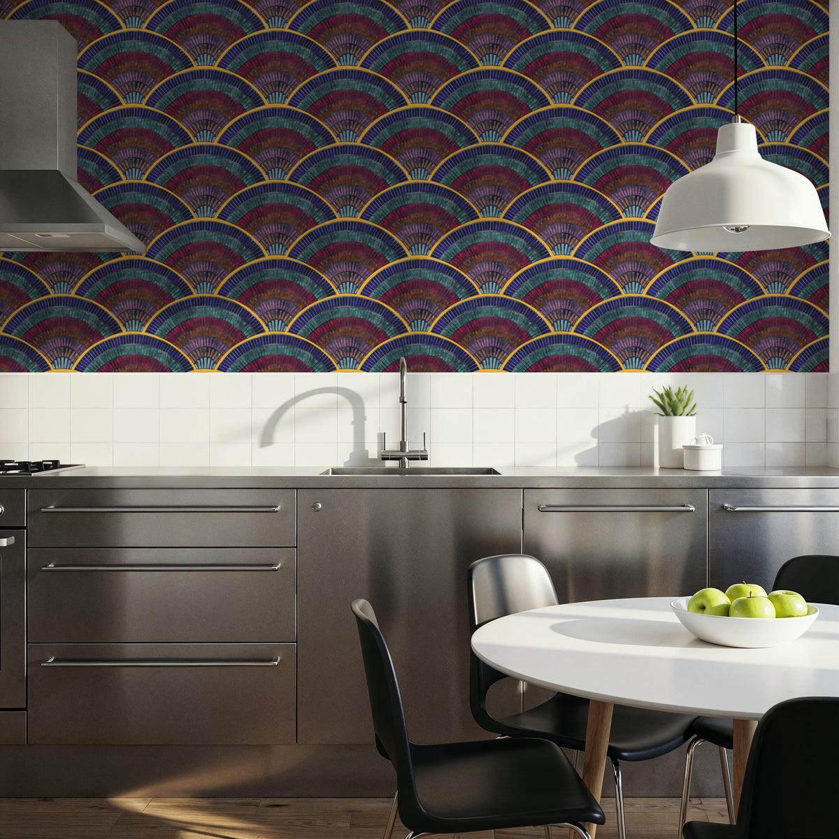 Moody Tiles, Cool Mural Wallpaper - room preview 03