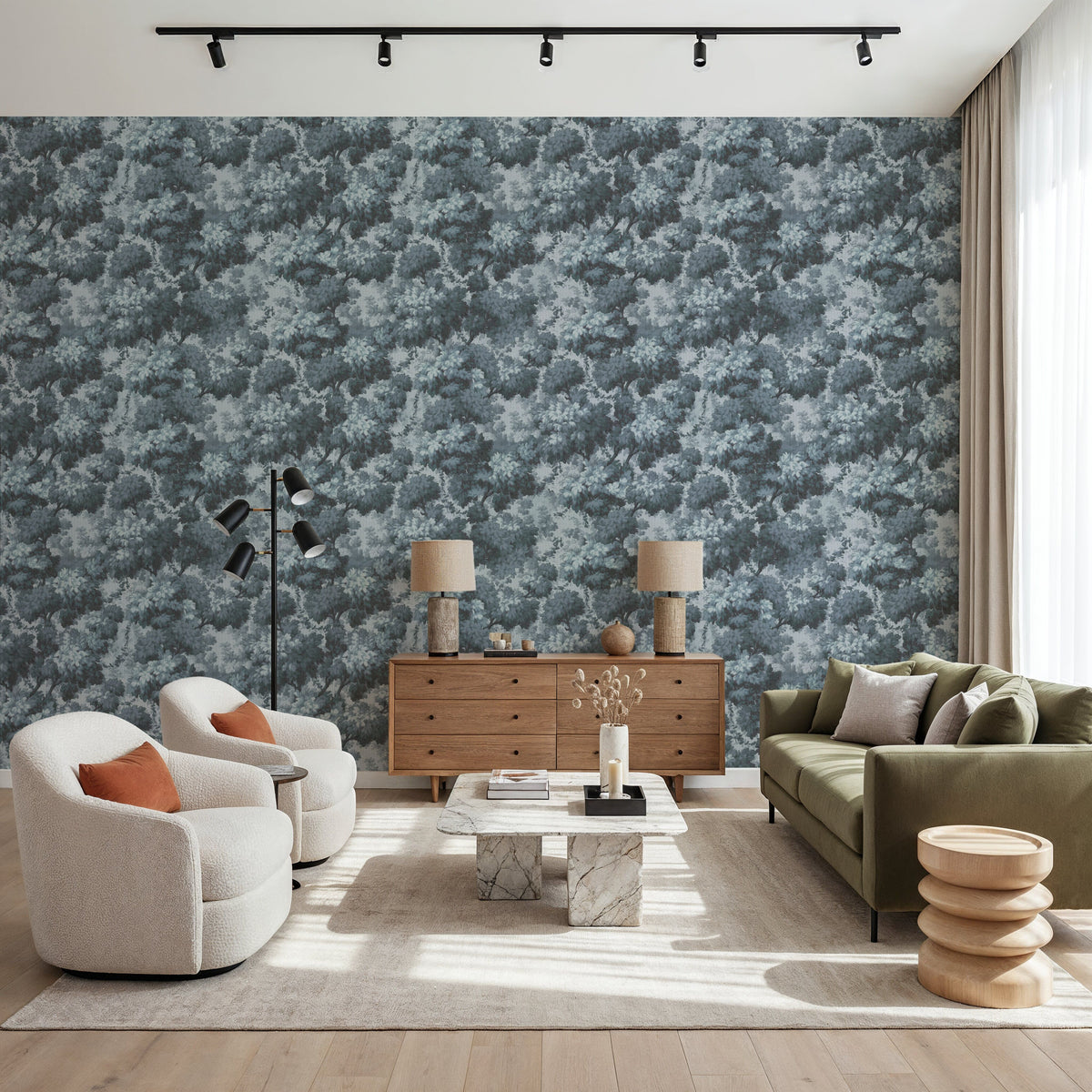 Greenwood Linden, Blueberry Mural Wallpaper - room preview 03