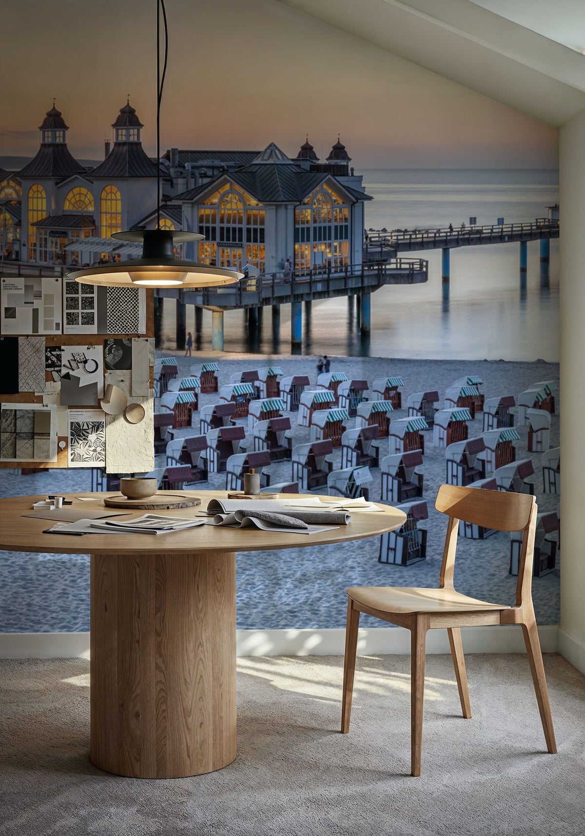 Sellin Pier Sunset Mural Wallpaper - room preview 03