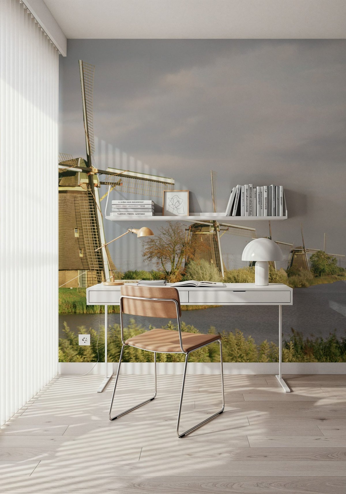 Riverside Windmills Mural Wallpaper - room preview 03