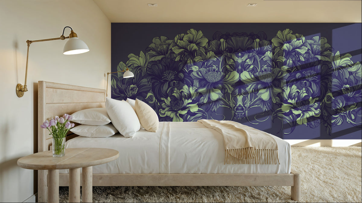 Scandi Flower V Mural Wallpaper - room preview 03