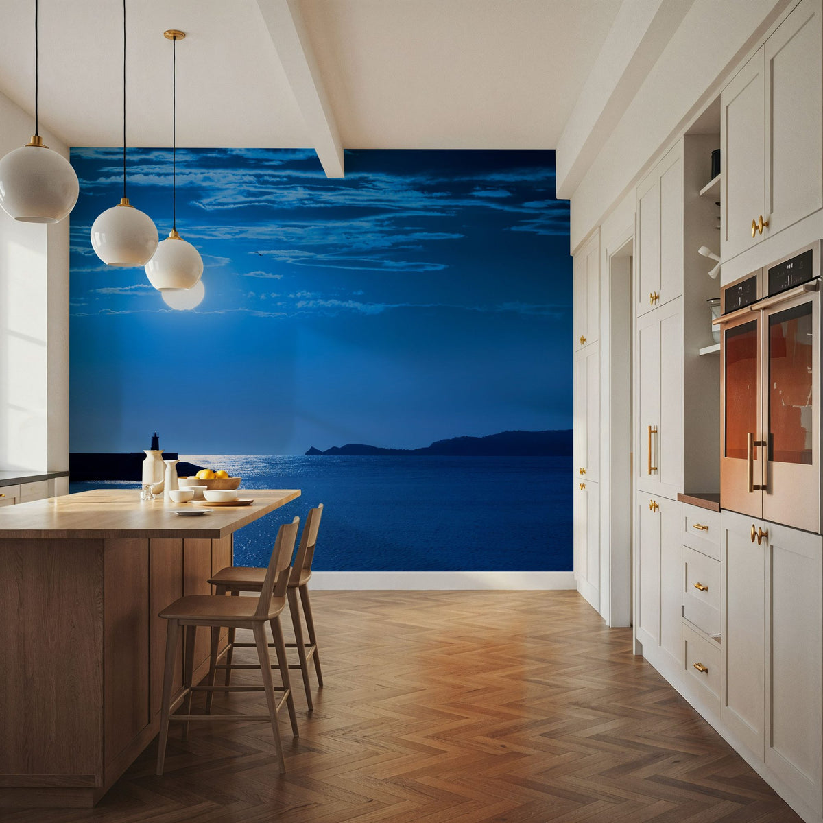 Blue Sunrise Mural Wallpaper - room preview 03
