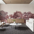 Over the Treetops, Burgundy Mural Wallpaper - room preview 03