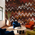 Earthy Color Zig Zag Pattern Mural Wallpaper - room preview 03