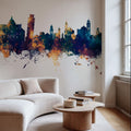 Pisa Italy Skyline Blue & Bronze Mural Wallpaper - room preview 03
