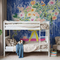 Flower Vases and Books Square Mural Wallpaper - room preview 03