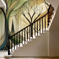 Vintage Treescape Essence in Art Deco Mural Wallpaper - room preview 03