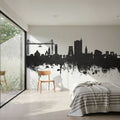 Newport Wales Skyline Black & White Mural Wallpaper - room preview 03