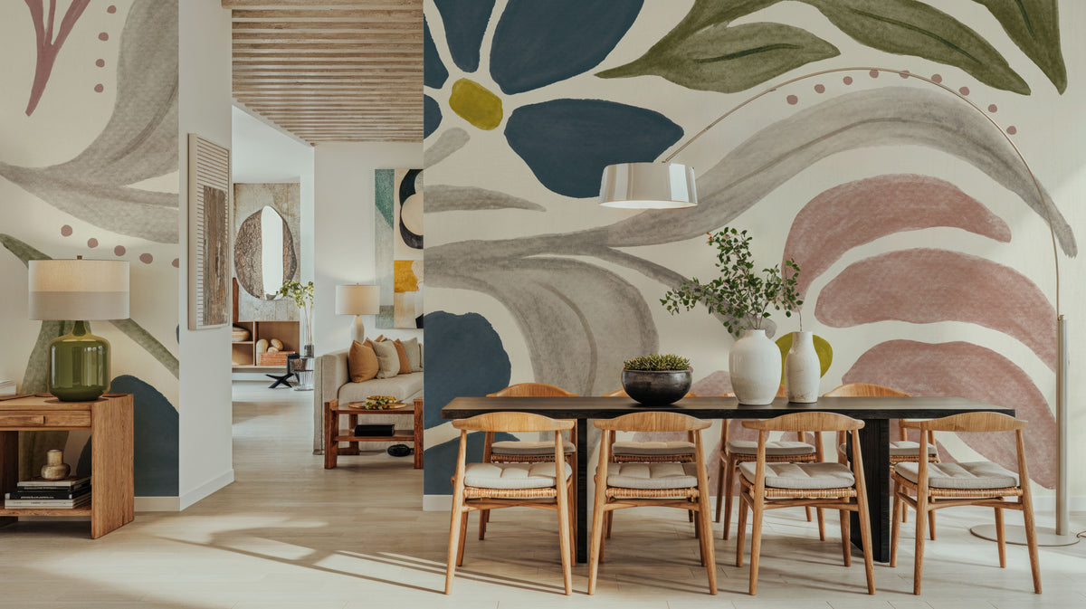 Modern Petals II Honeybloom Mural Wallpaper - room preview 03
