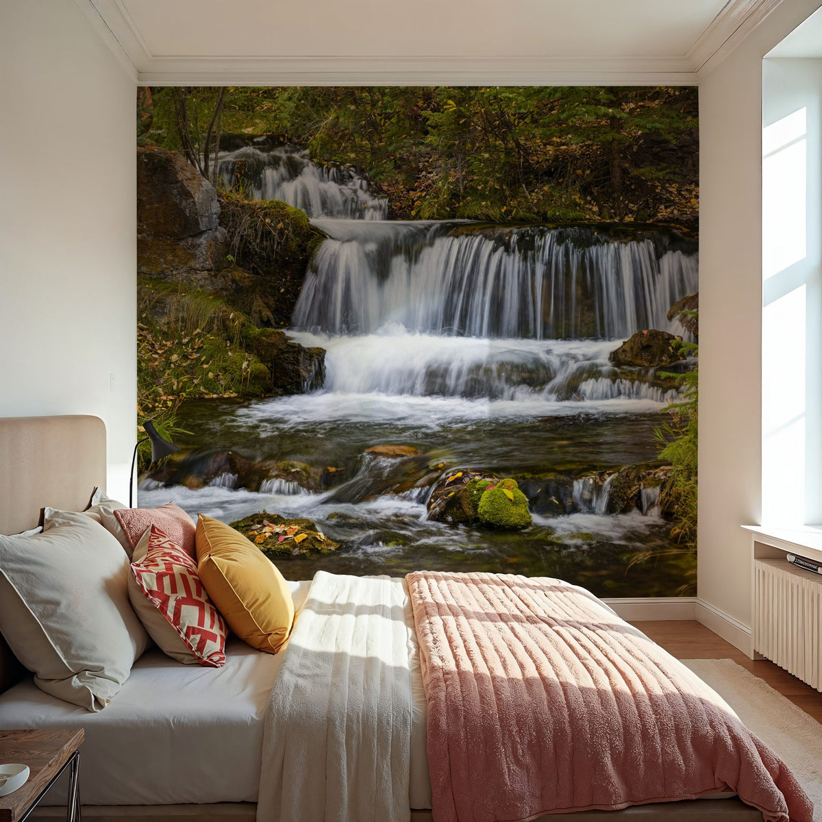 Autumn Waterfall Mural Wallpaper - room preview 03
