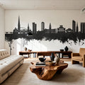Preston England Skyline Black & White Mural Wallpaper - room preview 03
