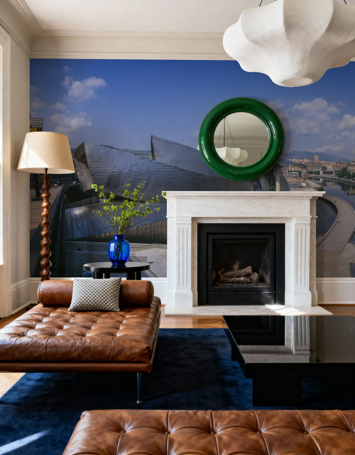 Metallic Riverside Curve Mural Wallpaper - room preview 03