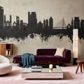 Swansea Wales Skyline Concrete Mural Wallpaper - room preview 03