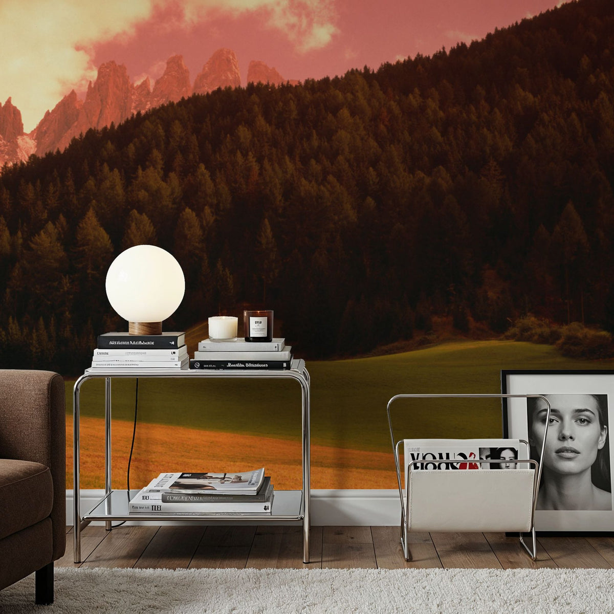 Mountain Church Sunset Mural Wallpaper - room preview 03