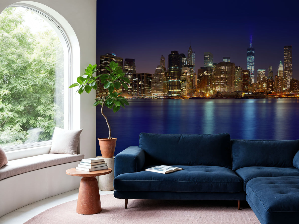 Downtown Skyline Mural Wallpaper - room preview 03