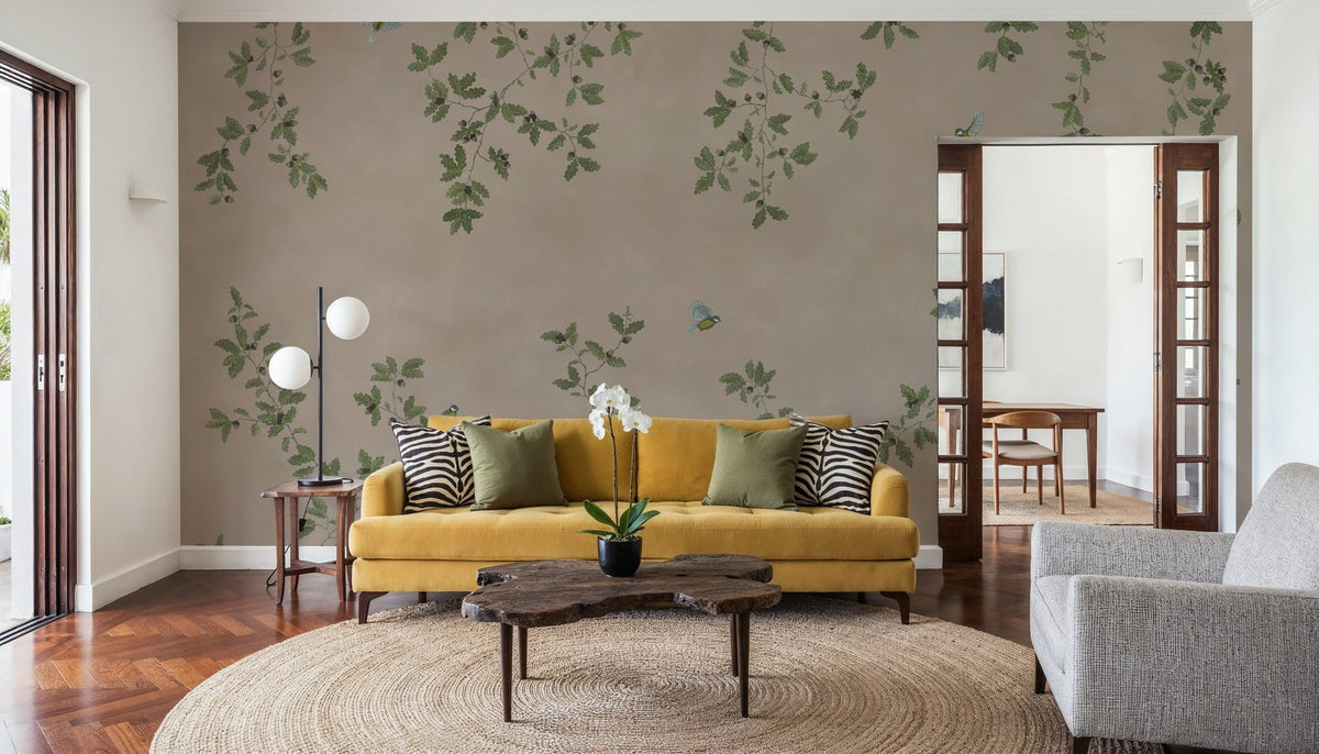 Oak Hollow, Beige Mural Wallpaper - room preview 03