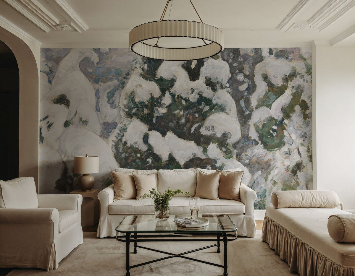 Juniper Tree in the Snow Mural Wallpaper - room preview 03