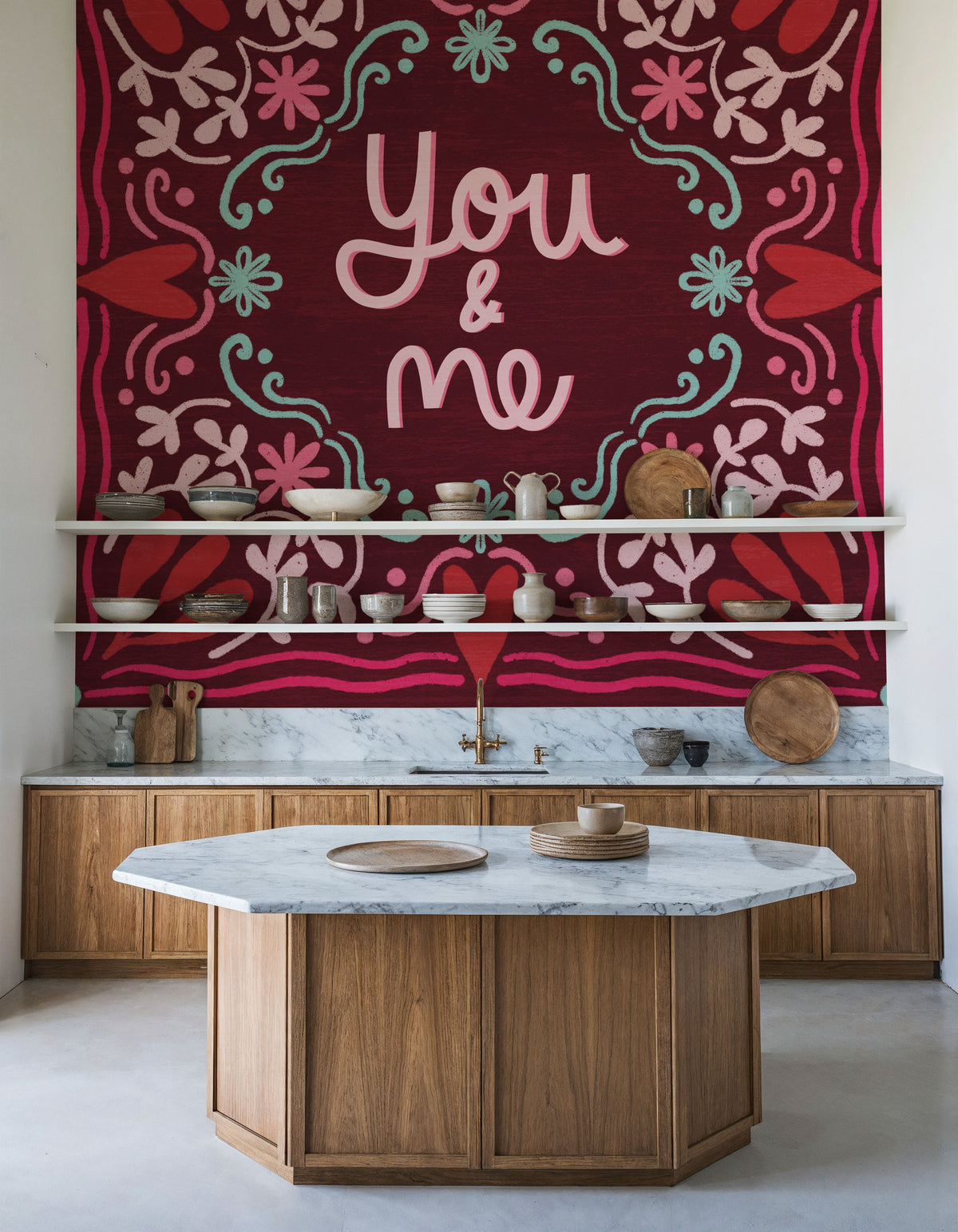Love Sentiments You and Me Mural Wallpaper - room preview 03