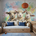 Sheep - Cute Baby Animals Series Mural Wallpaper - room preview 03