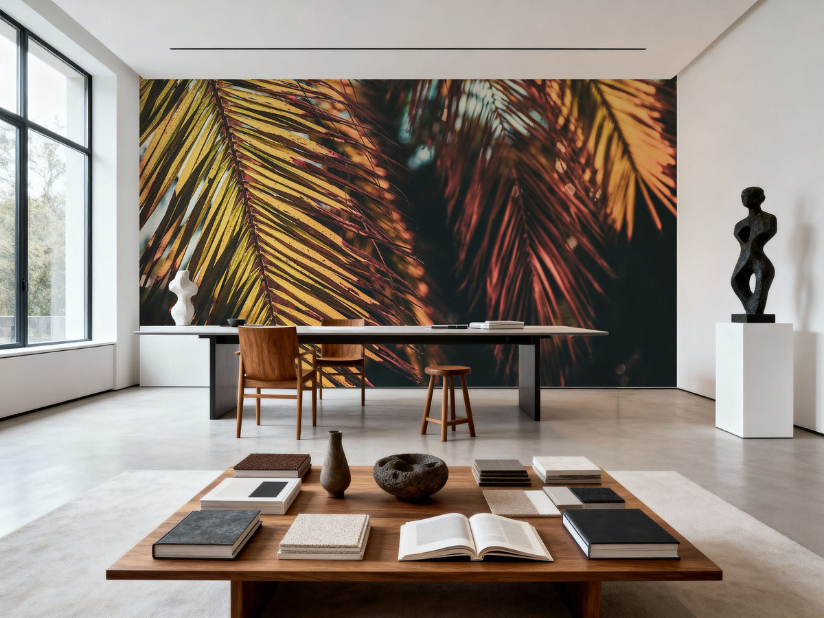 Old Palm Leaves Mural Wallpaper - room preview 03