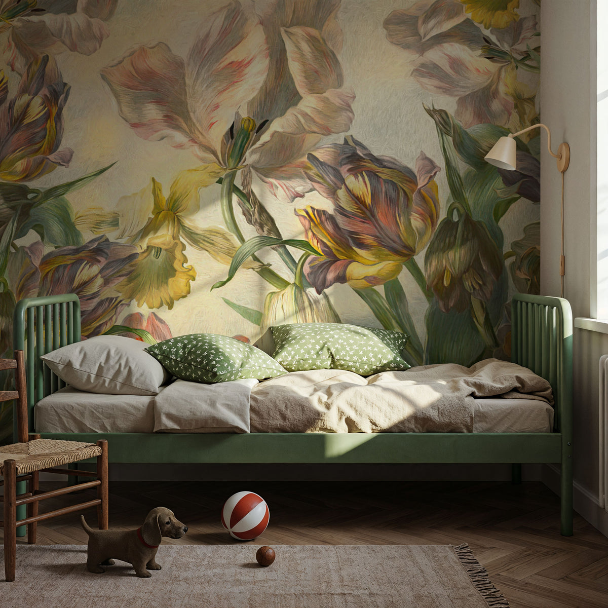 Tulips Feast, Yellow Mural Wallpaper - room preview 03