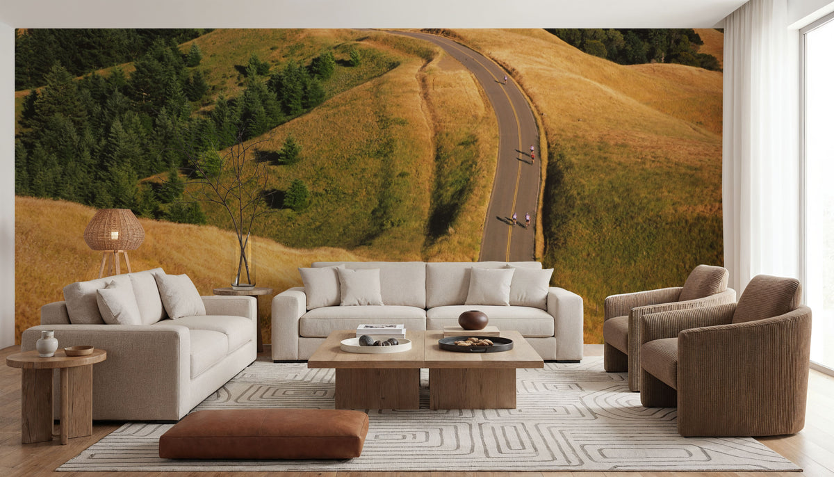 Cycling Through Golden Hills Mural Wallpaper - room preview 03