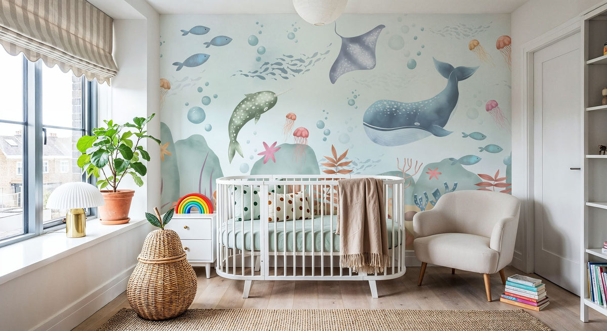 Ocean Paradise, Neutral Mural Wallpaper - room preview 03