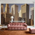 Golden Metropolis Up Close Mural Wallpaper - room preview 03
