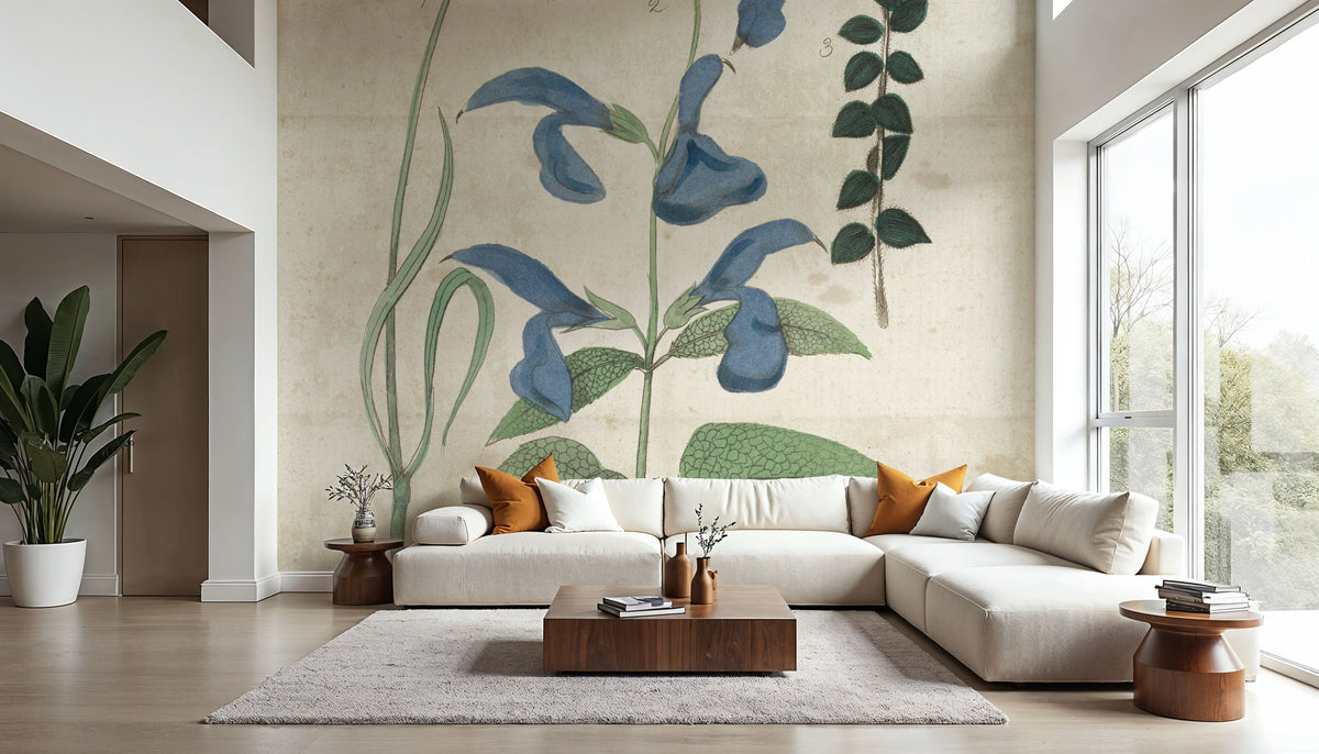 Salvia Florals Vintage II Mural Wallpaper - room preview 03
