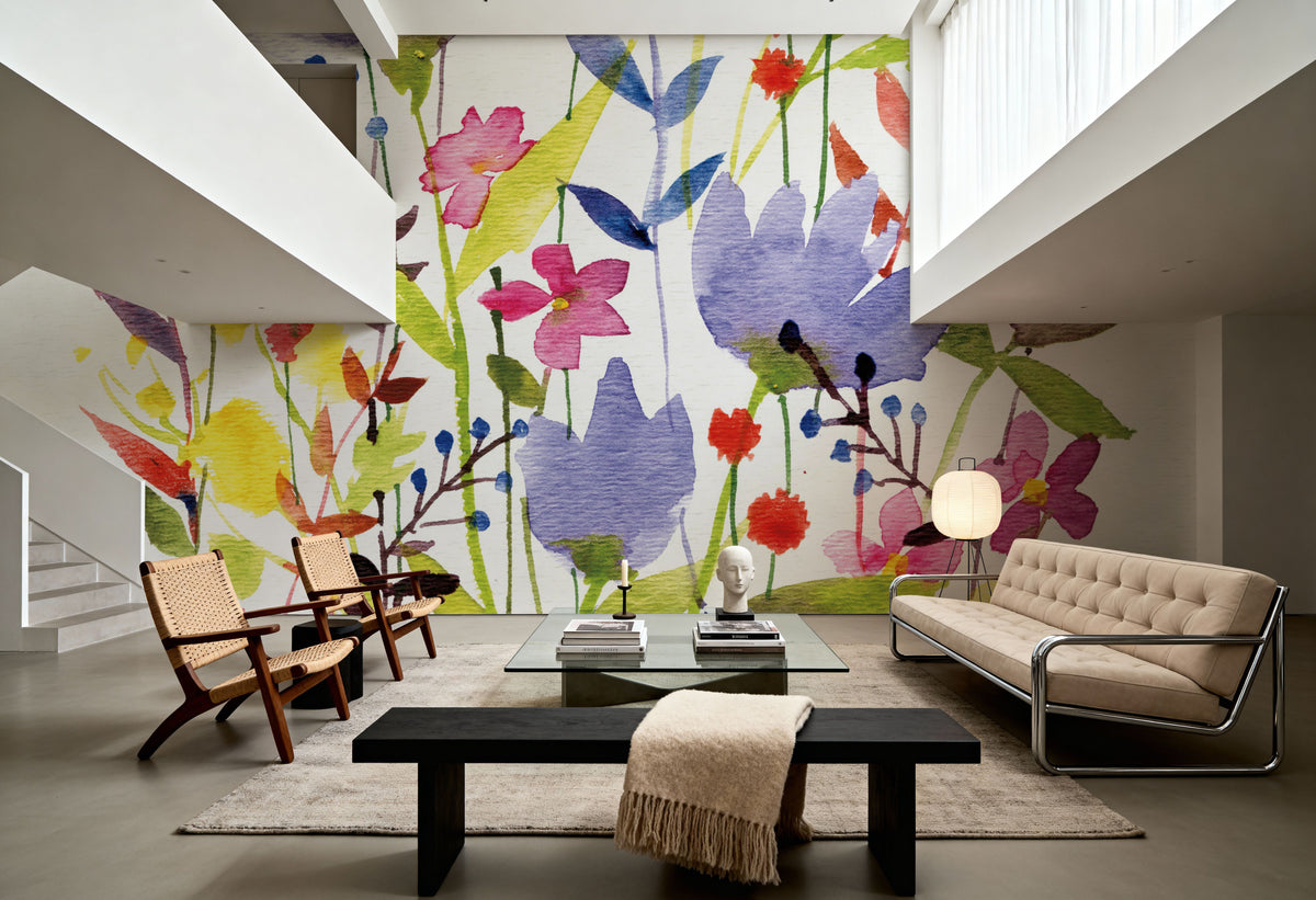 Annes Flowers I Mural Wallpaper - room preview 03
