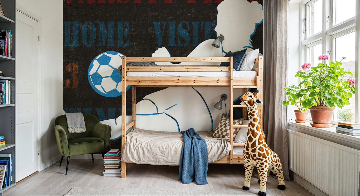 Womens Scoreboard Soccer Mural Wallpaper - room preview 03