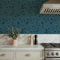 Time to Share Florals Blue Mural Wallpaper - room preview 03