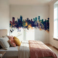 Vancouver Canada Skyline Blue & Bronze Mural Wallpaper - room preview 03