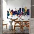 Tucson Arizona Skyline Blue & Bronze Mural Wallpaper - room preview 03