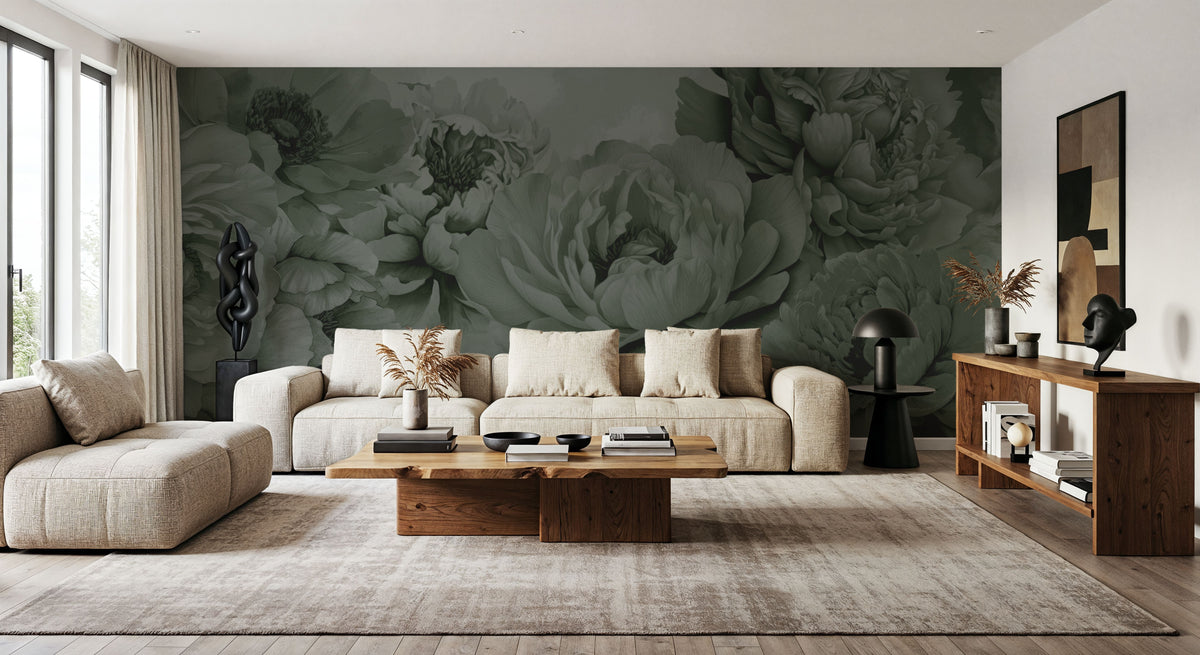 Transcendent Peony, Juniper Mural Wallpaper - room preview 03