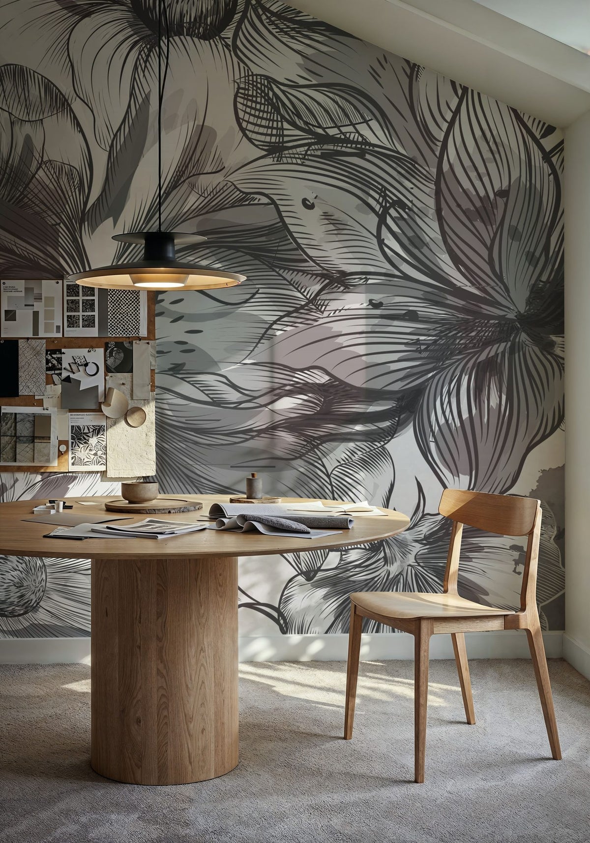 Seeing Through Leaves White Mural Wallpaper - room preview 03