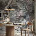 Seeing Through Leaves White Mural Wallpaper - room preview 03