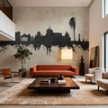 Geneva Switzerland Skyline Concrete Mural Wallpaper - room preview 03