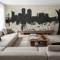 Wichita Kansas Skyline Concrete Mural Wallpaper - room preview 03
