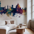Florence Italy Skyline Blue & Bronze Mural Wallpaper - room preview 03