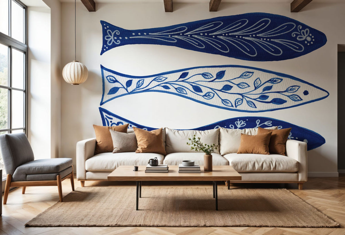 Coastal Chinoiserie VIII Mural Wallpaper - room preview 03