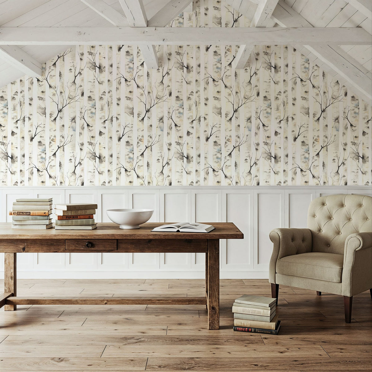 Nordic Birch Mural Wallpaper - room preview 03